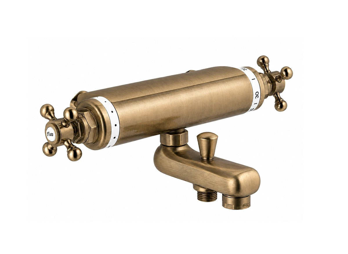 Badkarsblandare Duschbyggarna Ladymix Termostat Brons, 160 mm