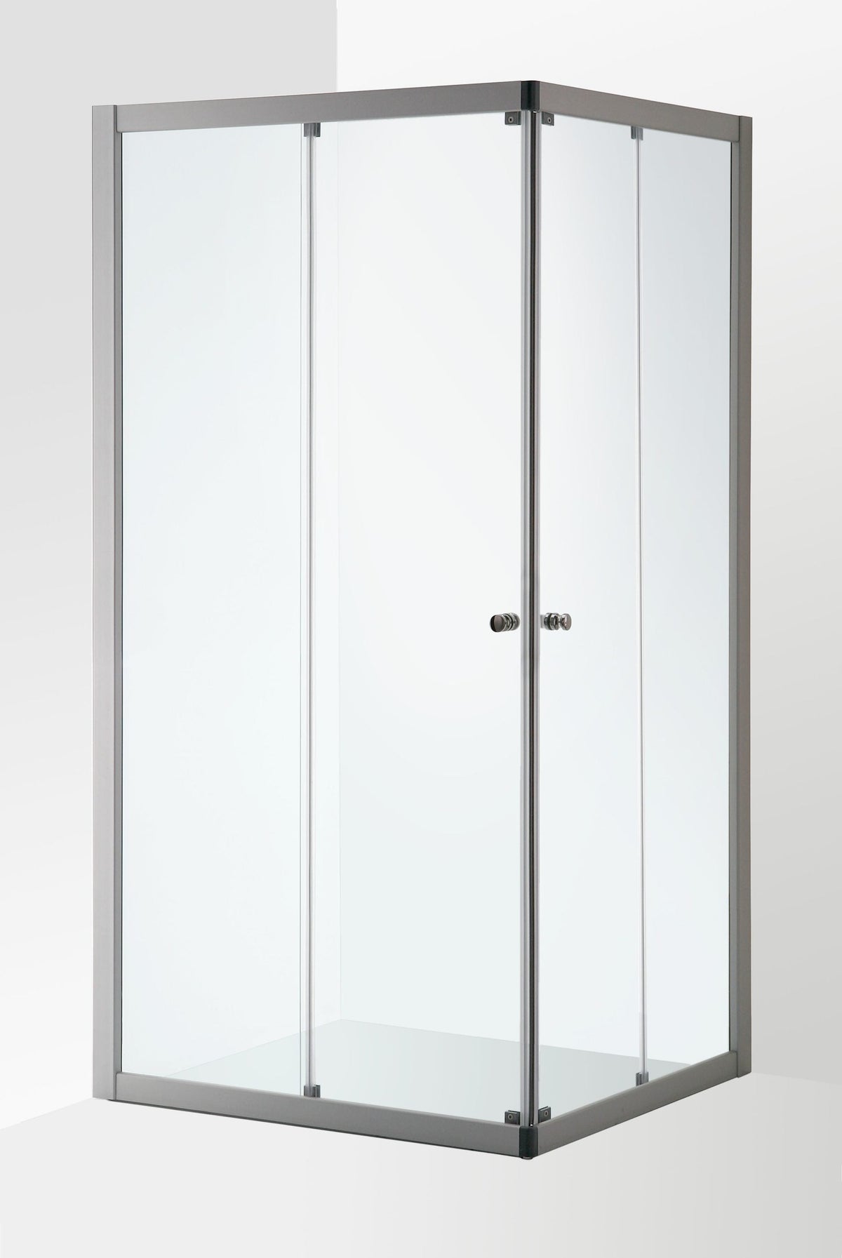 Duschhörna Duschbyggarna Modell 500 måttbeställd, Silvermatt, Klarglas