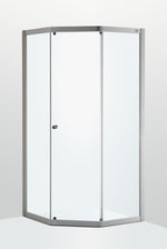 Duschhörna Duschbyggarna Modell 510 måttbeställd, Silvermatt, Klarglas