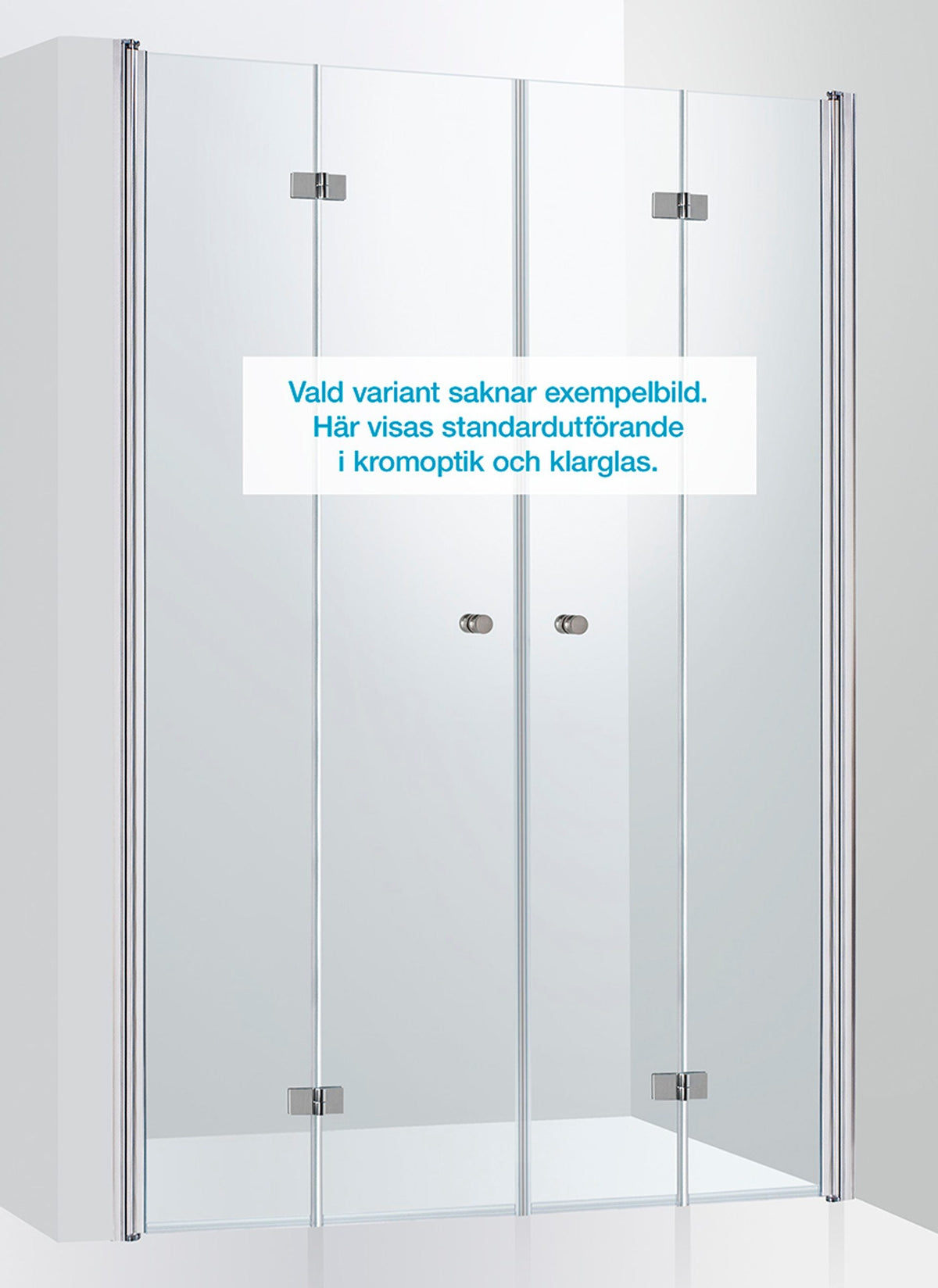 Duschdörrar Duschbyggarna Palladium Plus Duo Vikdörrar måttbeställd, Kromoptik, Isglas