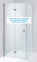 Duschhörna Duschbyggarna Palladium Plus Hörna måttbeställd, Vänsterhängd, Kromoptik, Gråtonat