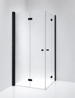 Duschhörna Duschbyggarna Palladium Plus med Vikdörrar, 800 x 800, Svart matt, Isglas