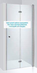 Duschdörr Duschbyggarna Palladium Plus Vikdörr måttbeställd, Högerhängd, Guldoptik, Gröntonat