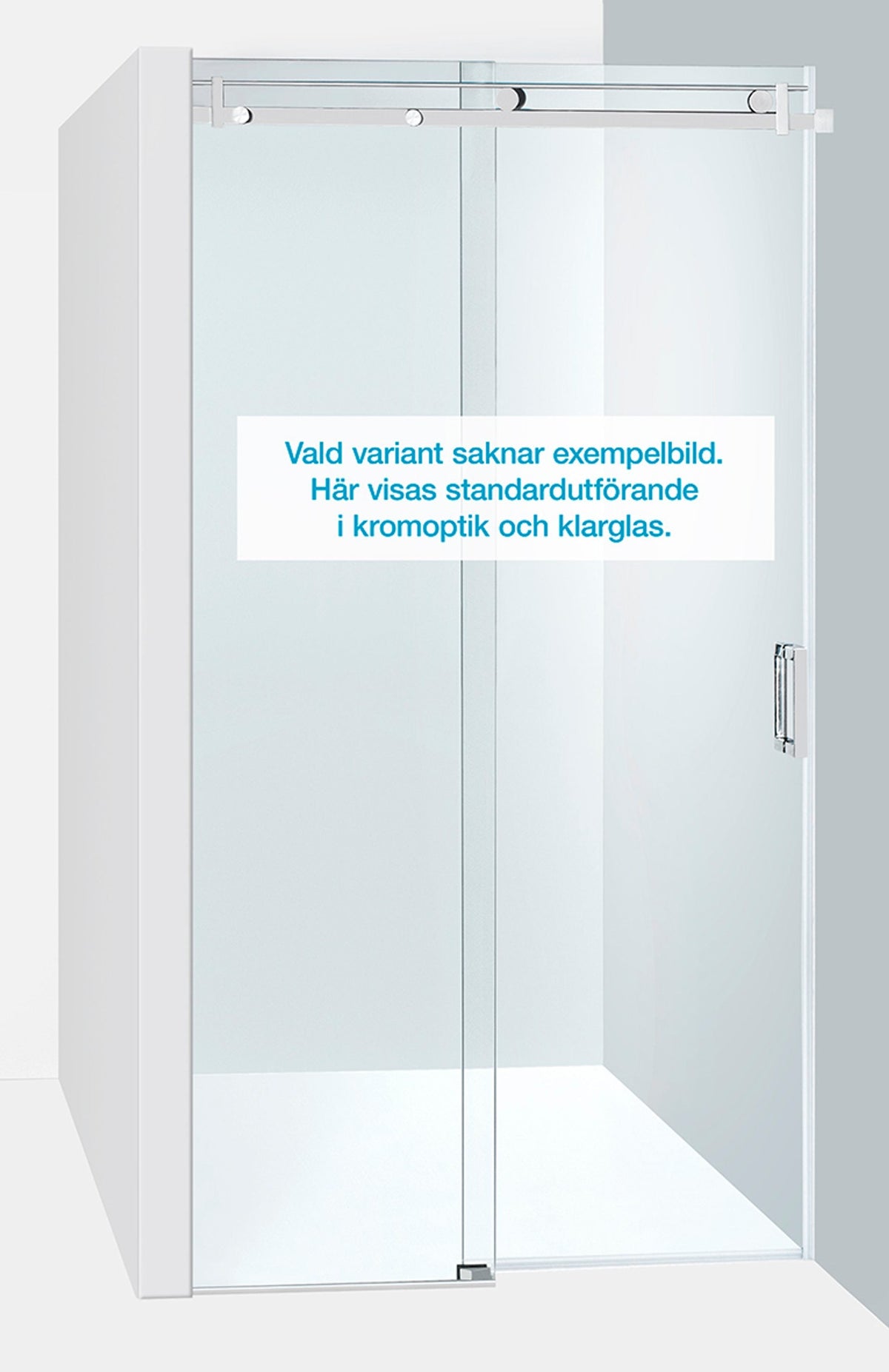 Duschvägg Duschbyggarna Palladium Skjutdörr måttbeställd, Höger, Kromoptik, Isglas