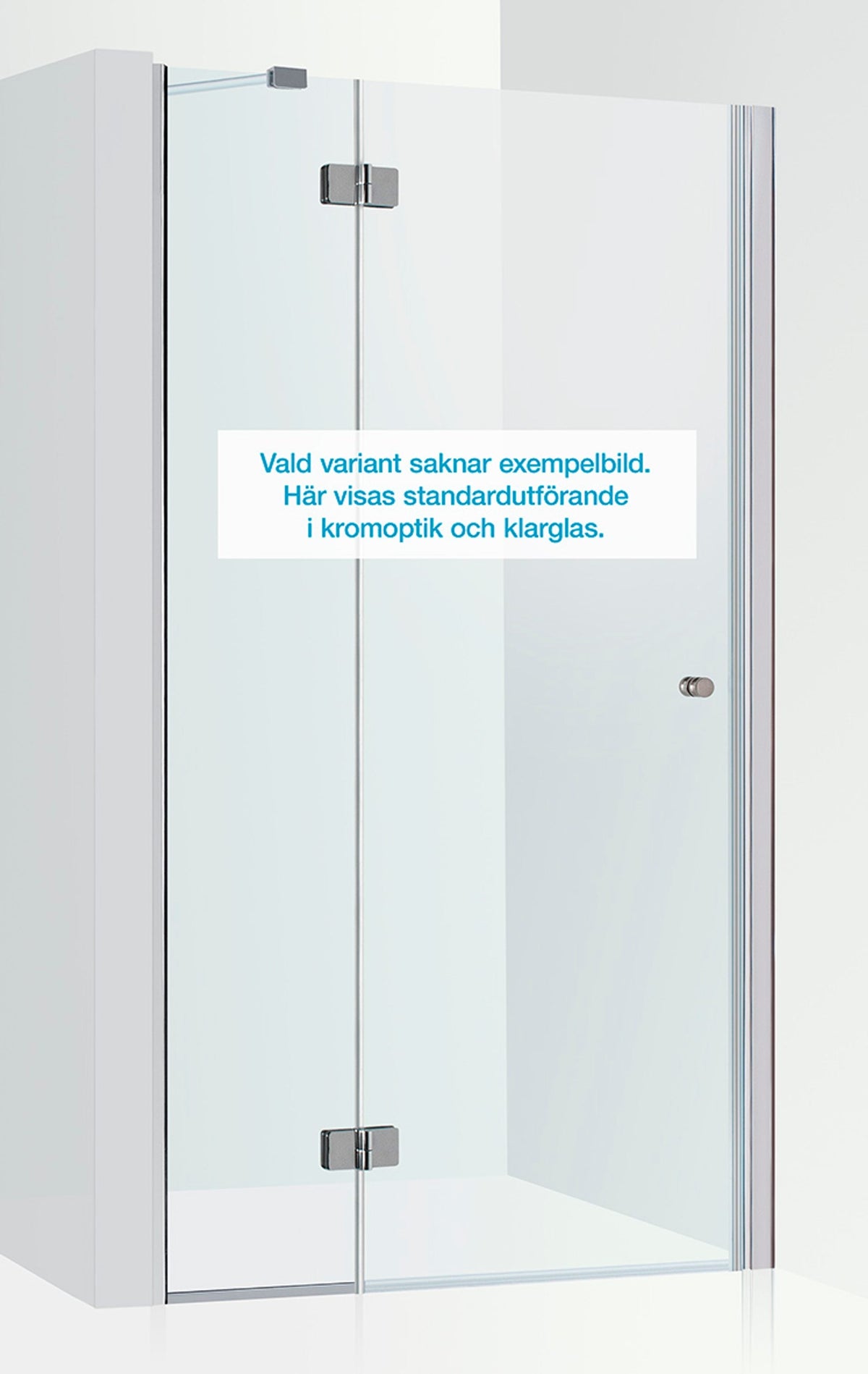 Duschvägg Duschbyggarna Palladium Slagdörr med Fast Parti måttbeställd, Vänsterhängd, Kromoptik, Bruntonat