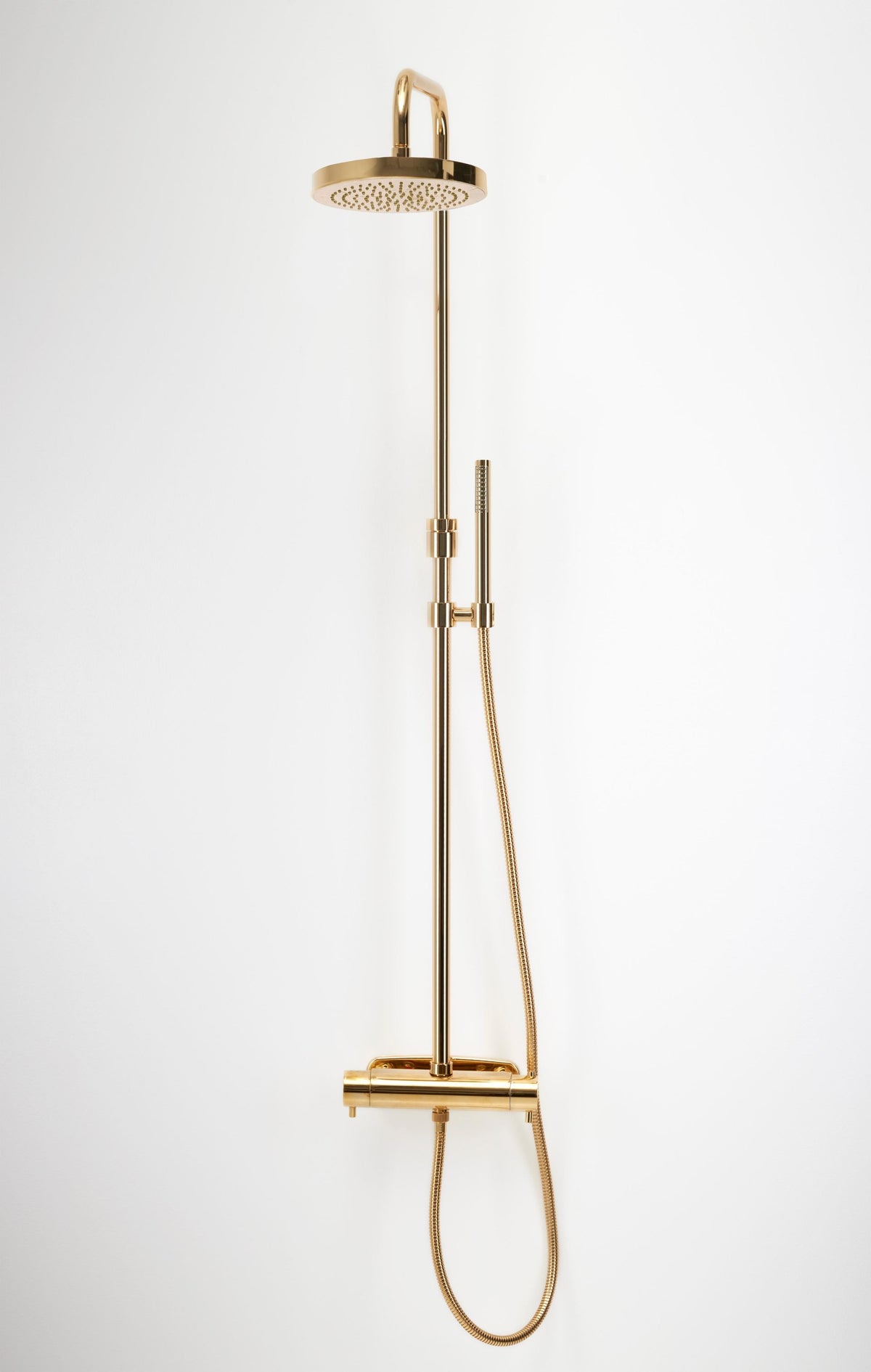 Takdusch Duschbyggarna Rondo 220 med Termostatblandare Guld, 160 mm
