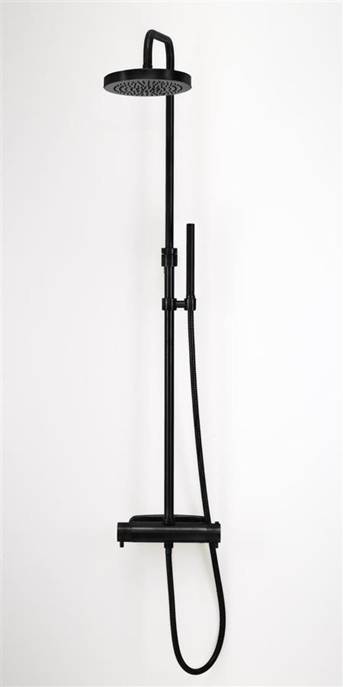 Takdusch Duschbyggarna Rondo 220 med Termostatblandare Svart matt, 150 mm