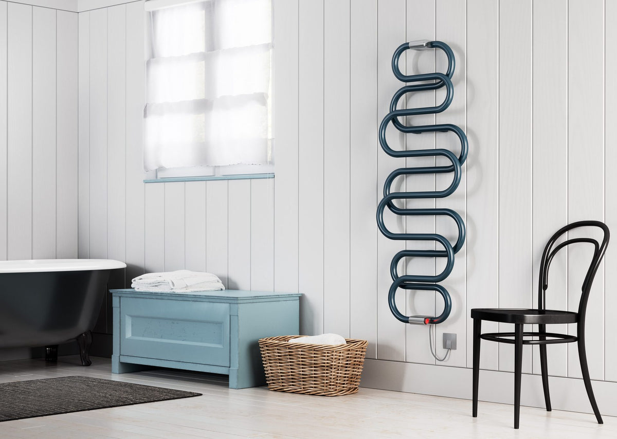 Handdukstork Duschbyggarna Snake Elektrisk Azurblå