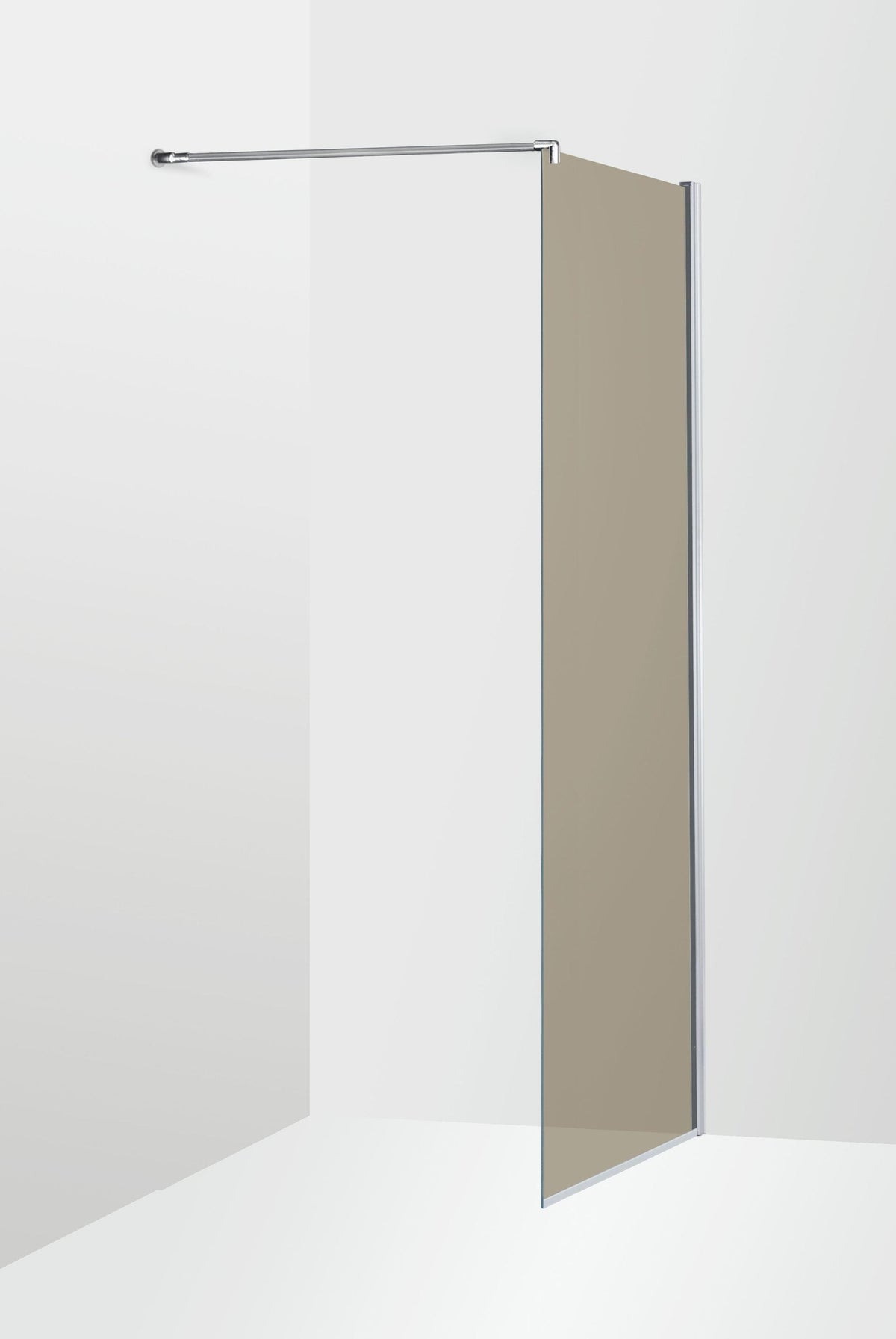 Duschvägg Duschbyggarna Solo Skärmvägg, 700x2000 mm, Kromoptik, Bruntonat