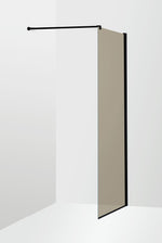 Duschvägg Duschbyggarna Solo Skärmvägg, 700x2000 mm, Svart matt, Bruntonat