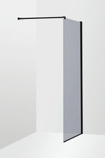 Duschvägg Duschbyggarna Solo Skärmvägg, 800x2000 mm, Svart matt, Gråtonat