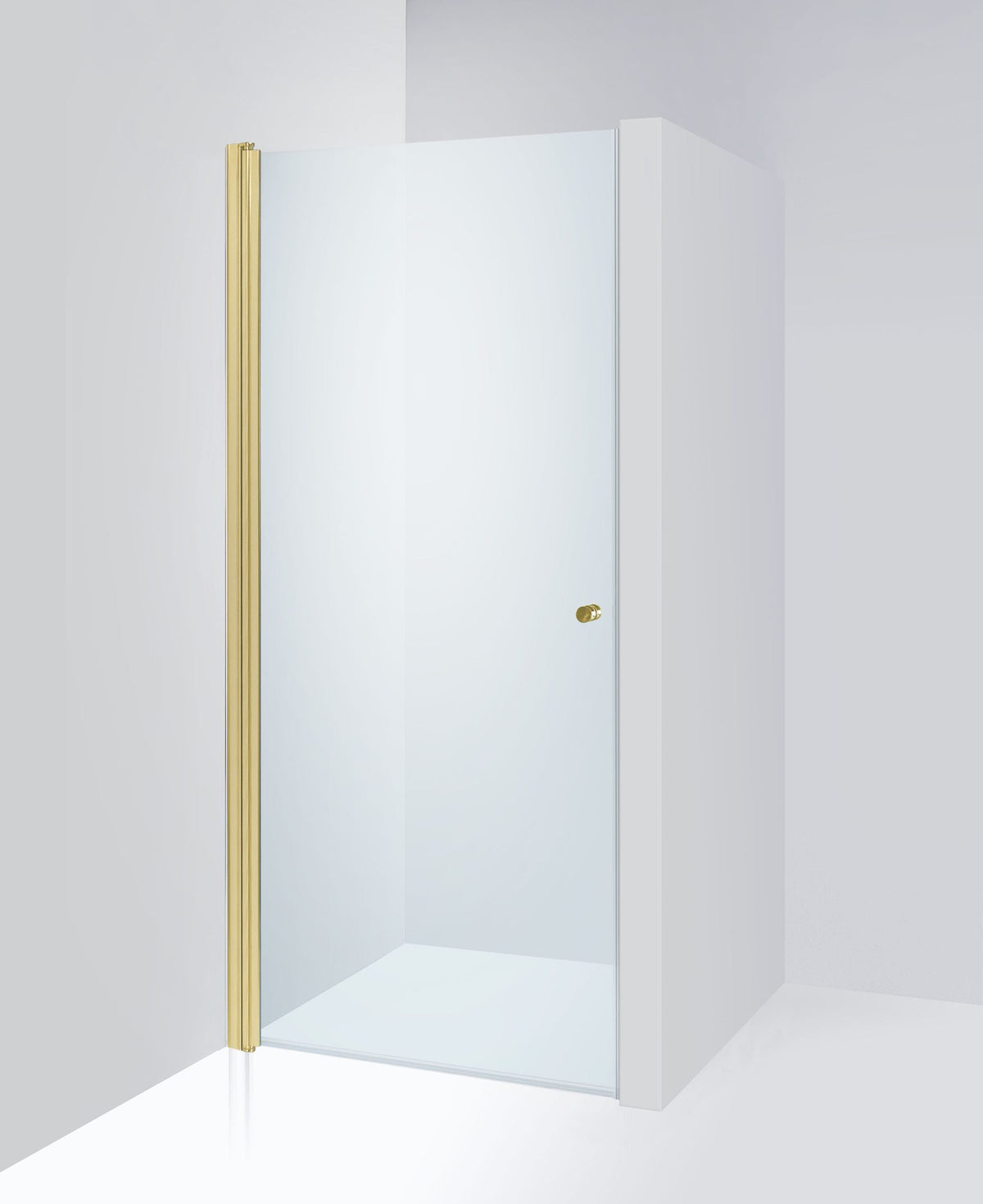 Duschdörr Duschbyggarna Swing de Luxe, 700 mm, vänsterhängd, Guldoptik, Klarglas