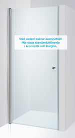 Duschdörr Duschbyggarna Swing de Luxe, 700 mm, vänsterhängd, Kromoptik, Blåtonat