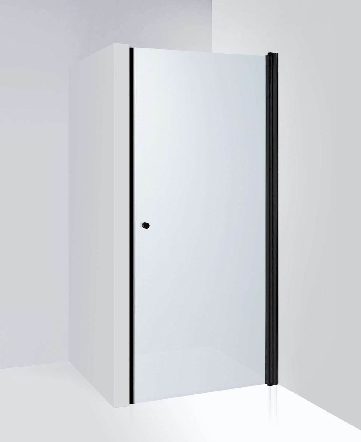 Duschdörr Duschbyggarna Swing de Luxe, 900 mm, högerhängd, Svart matt, Isglas