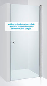 Duschdörr Duschbyggarna Swing de Luxe måttbeställd, Högerhängd, Kromoptik, Gröntonat