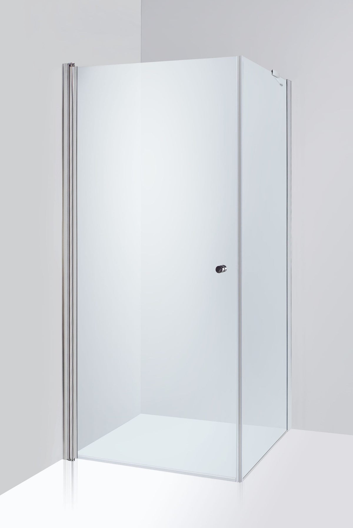 Duschhörna Duschbyggarna Swing de Luxe Hörna, 800x800 mm, vänsterhängd, Kromoptik, Klarglas
