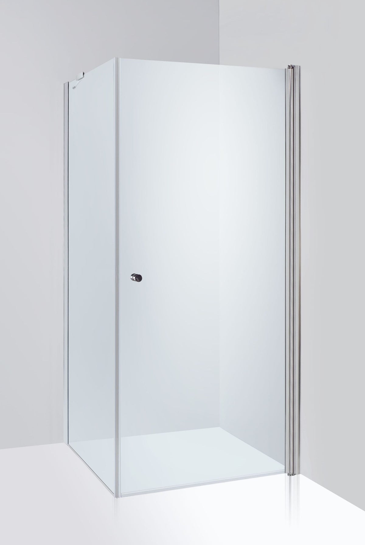 Duschhörna Duschbyggarna Swing de Luxe Hörna, Dörr 700 mm, Fast parti 900 mm, högerhängd, Kromoptik, Klarglas