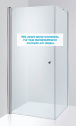 Duschhörna Duschbyggarna Swing de Luxe Hörna, Dörr 700 mm, Fast parti 900 mm, vänsterhängd, Kromoptik, Bruntonat