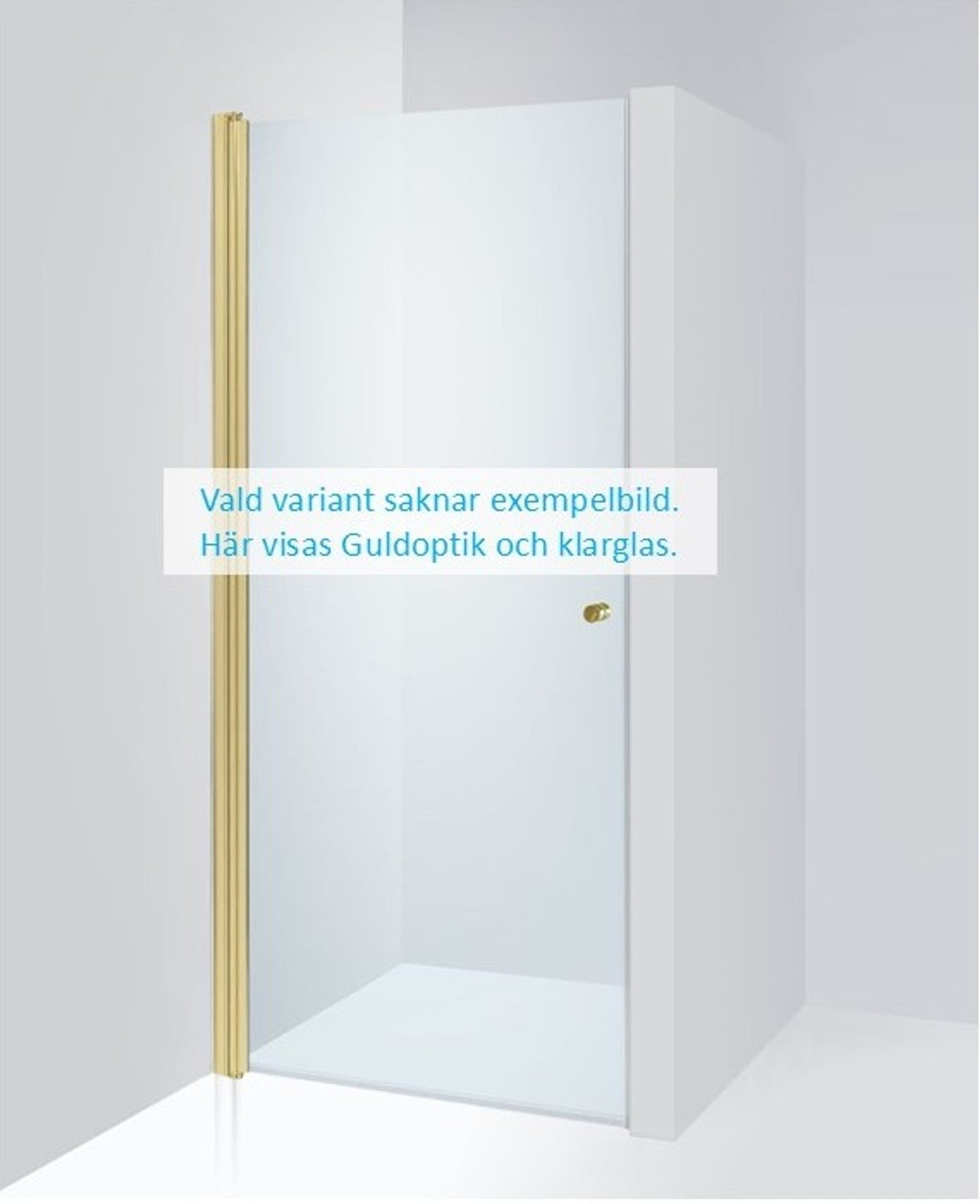 Duschdörr Duschbyggarna Swing de Luxe måttbeställd, Vänsterhängd, Guldoptik, Gröntonat