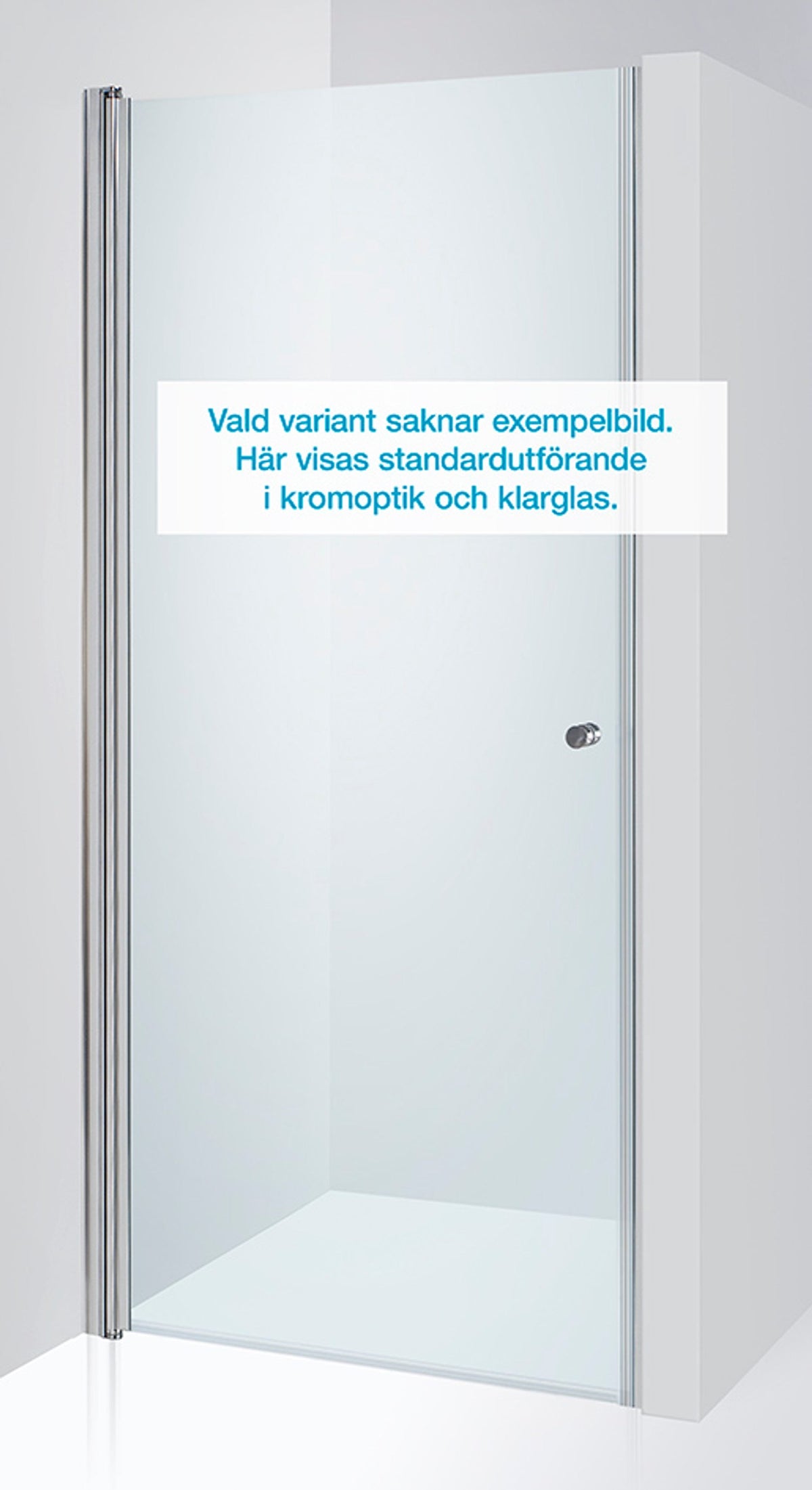 Duschdörr Duschbyggarna Swing de Luxe måttbeställd, Vänsterhängd, Kromoptik, Gröntonat