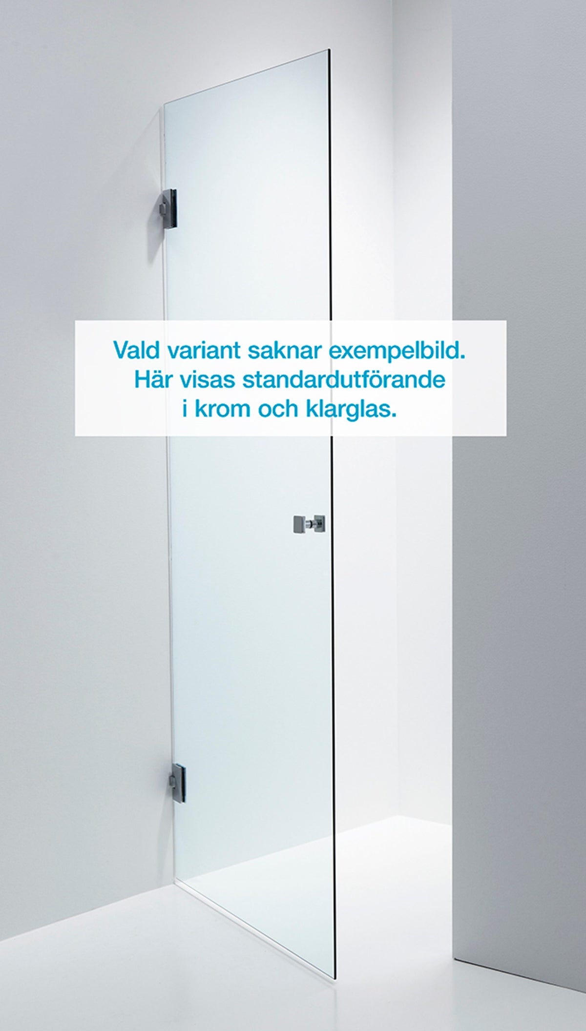 Duschdörr Duschbyggarna Swing Design vänsterhängd, 850 mm, Obehandlad polerad mässing, Isglas Grått 6 mm