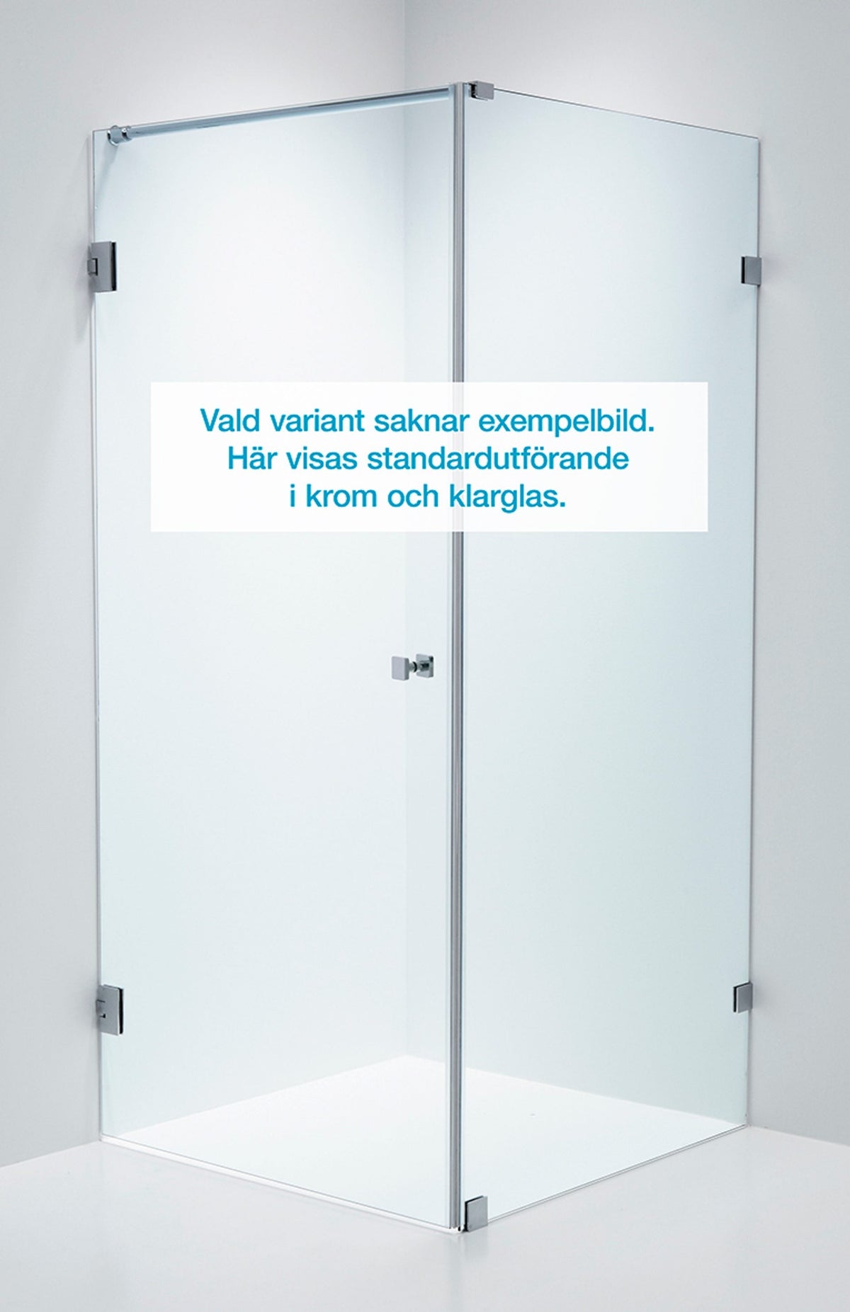Duschhörna Duschbyggarna Swing Design Hörna måttbeställd, Vänsterhängd, Rostfri look, Isglas Grått 6 mm