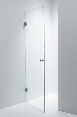 Duschdörr Duschbyggarna Swing Design måttbeställd, Vänsterhängd, Krom, Klarglas 8 mm