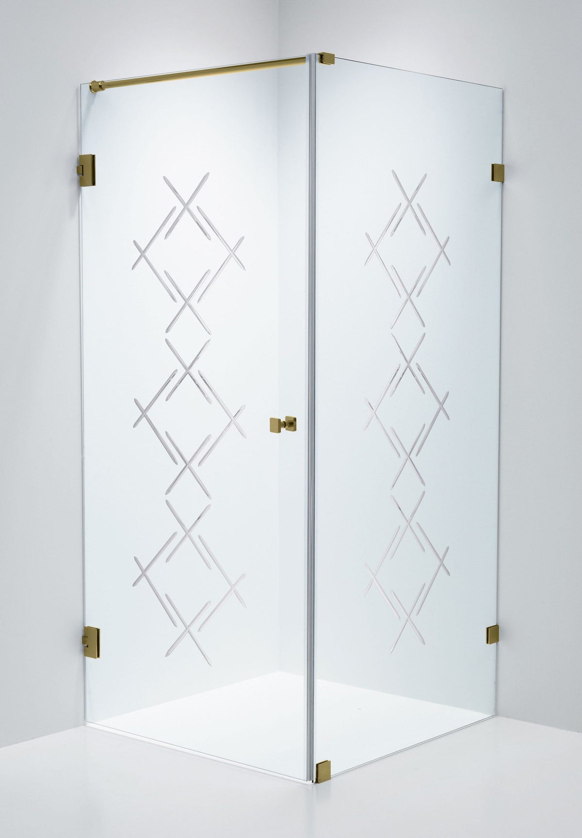Duschhörna Duschbyggarna Swing Hörna Diamond, 800x800 mm, vänsterhängd, Brons, Klarglas Diamond 6 mm