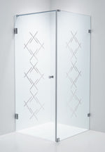 Duschhörna Duschbyggarna Swing Hörna Diamond, 800x800 mm, vänsterhängd, Krom, Klarglas Diamond 6 mm