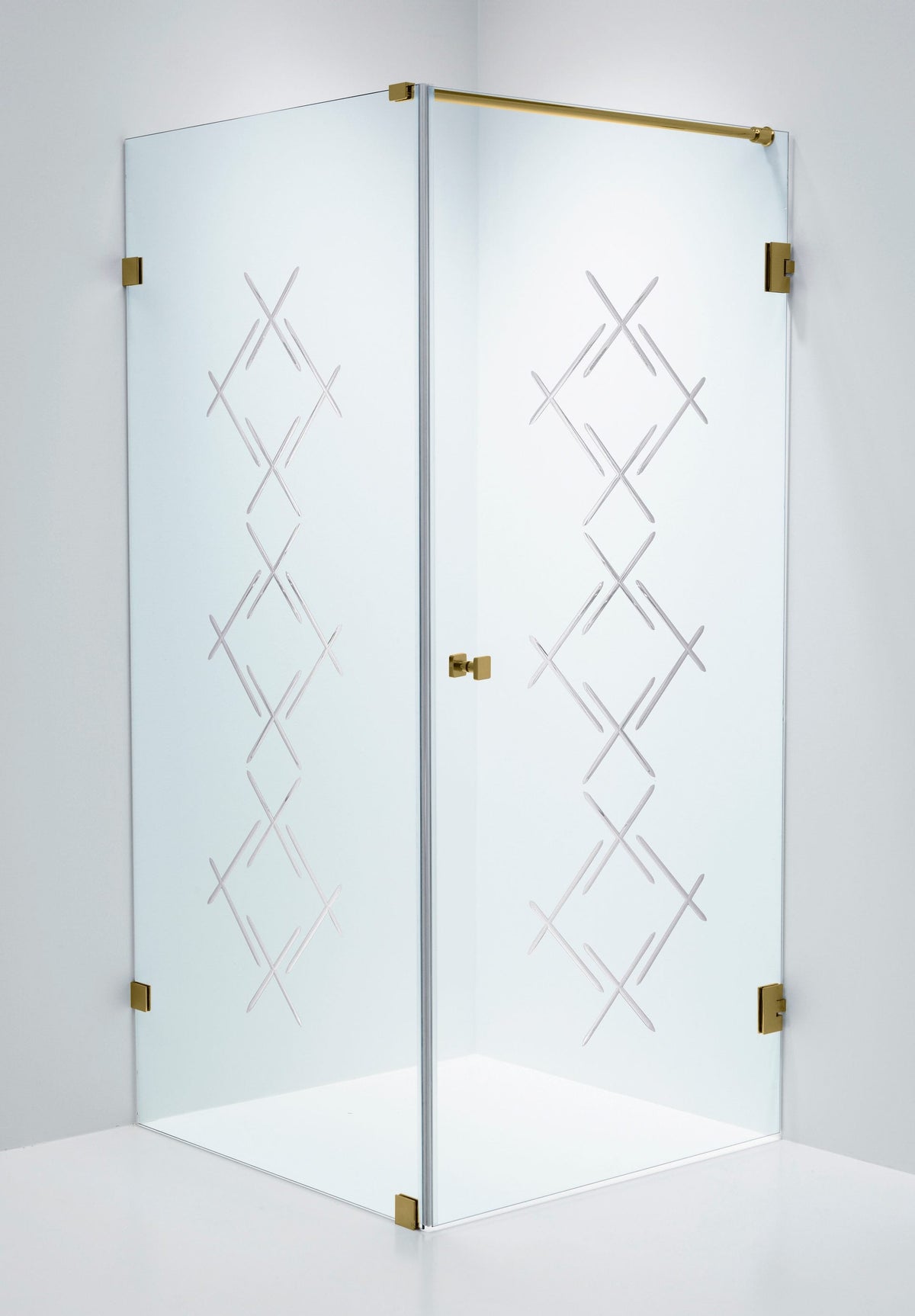 Duschhörna Duschbyggarna Swing Hörna Diamond, 900x900 mm, högerhängd, Brons, Klarglas Diamond 6 mm