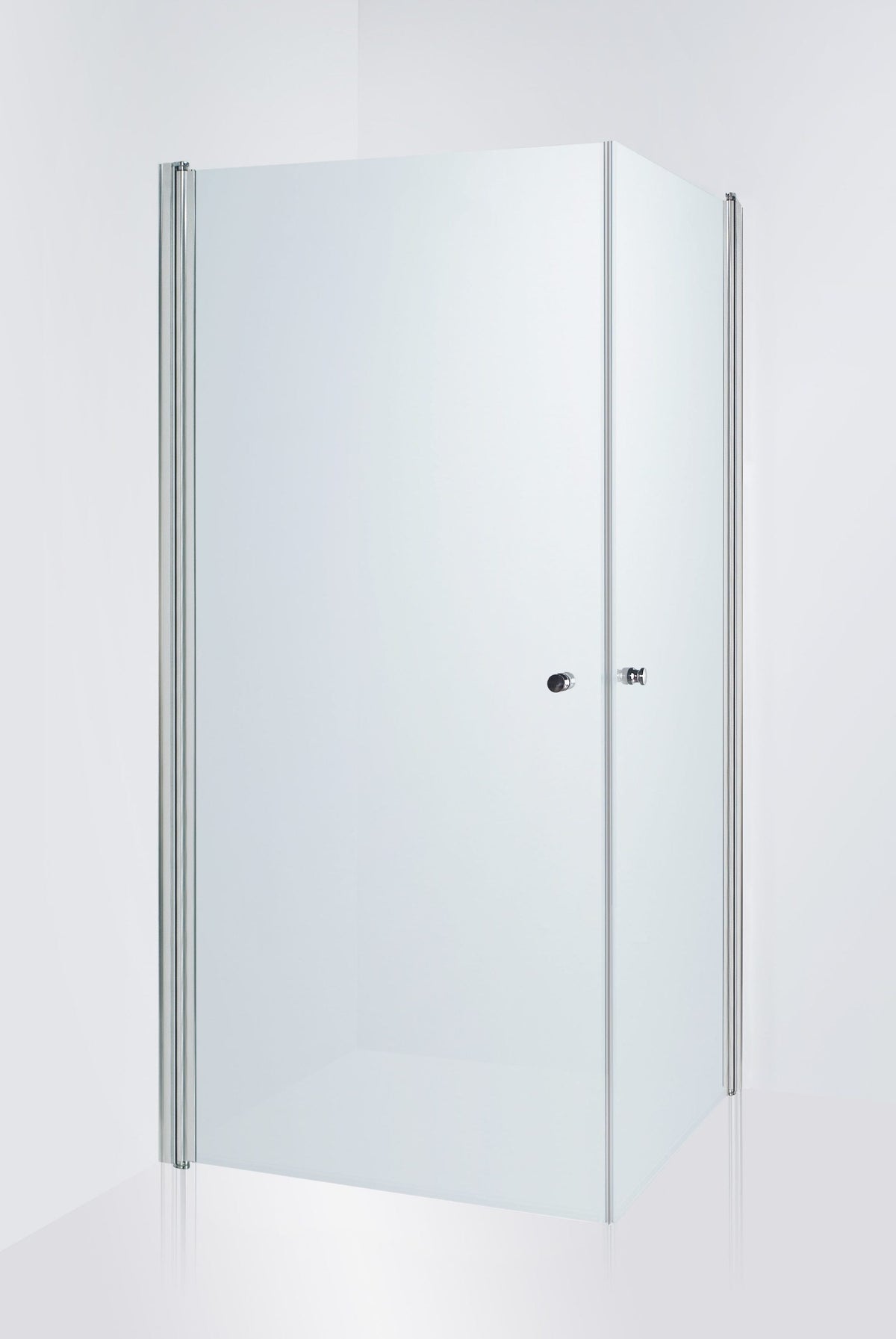 Duschhörna Duschbyggarna Twin de Luxe, 700 (Vänsterdörr) x 800 (Högerdörr), Kromoptik, Isglas
