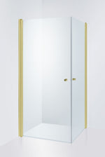 Duschhörna Duschbyggarna Twin de Luxe, 700x800 mm (Vändbar), Guldoptik, Klarglas