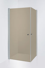 Duschhörna Duschbyggarna Twin de Luxe, 700x800 mm (Vändbar), Kromoptik, Bruntonat