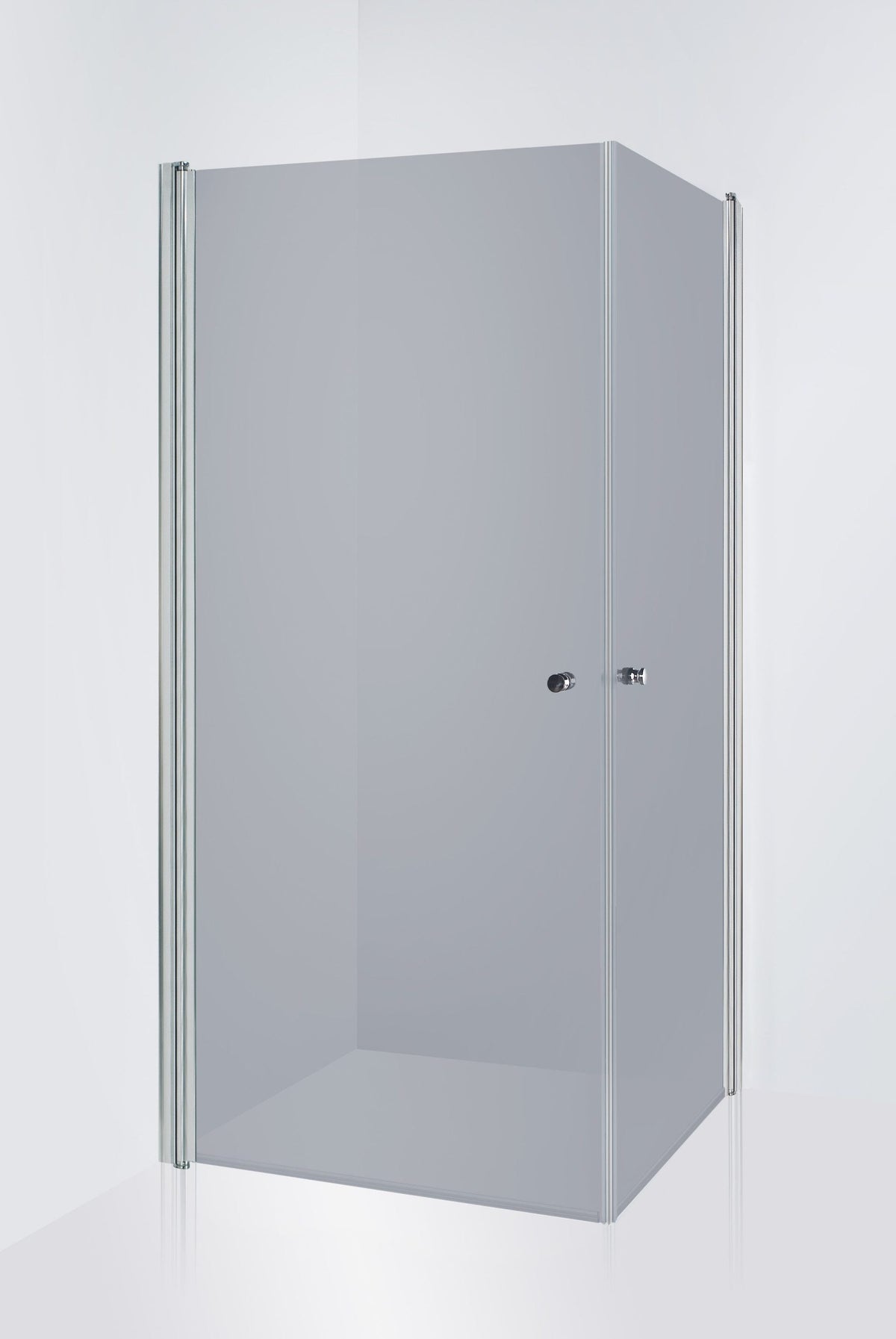 Duschhörna Duschbyggarna Twin de Luxe, 700x800 mm (Vändbar), Kromoptik, Gråtonat
