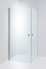 Duschhörna Duschbyggarna Twin de Luxe, 700x800 mm (Vändbar), Kromoptik, Klarglas