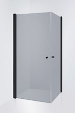 Duschhörna Duschbyggarna Twin de Luxe, 700x800 mm (Vändbar), Svart matt, Gråtonat