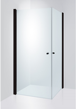 Duschhörna Duschbyggarna Twin de Luxe, 700x800 mm (Vändbar), Svart matt, Klarglas