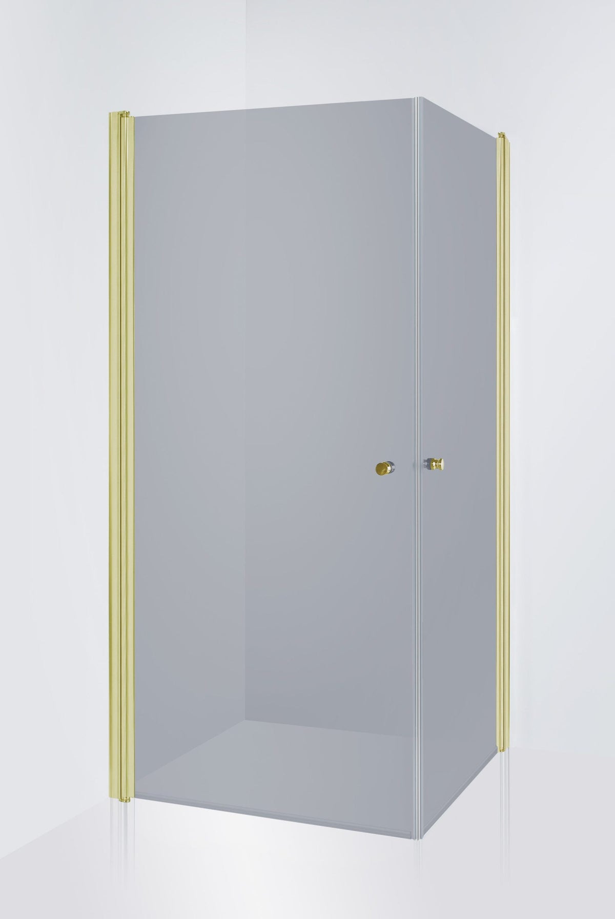 Duschhörna Duschbyggarna Twin de Luxe, 700x900 mm (Vändbar), Guldoptik, Gråtonat