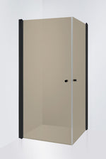 Duschhörna Duschbyggarna Twin de Luxe, 800 x 800 mm, Svart matt, Bruntonat