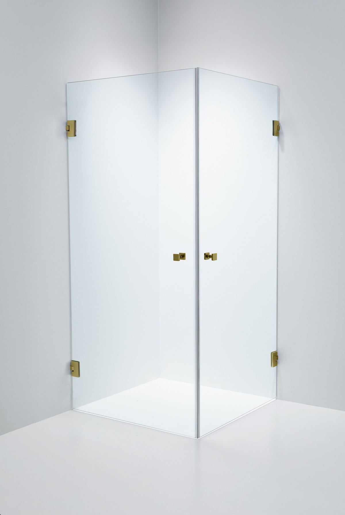 Duschhörna Duschbyggarna Twin Design, 700x800 mm, Brons, Klarglas 6 mm