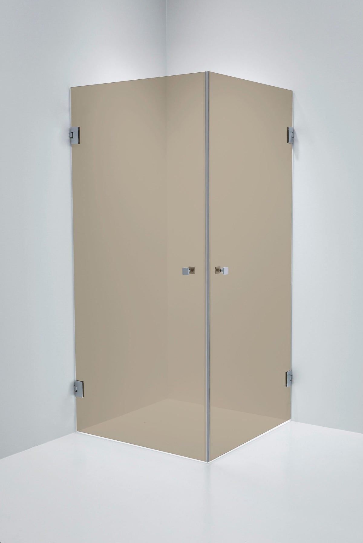 Duschhörna Duschbyggarna Twin Design, 700x800 mm, Krom, Bruntonat 6 mm