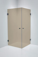 Duschhörna Duschbyggarna Twin Design, 700x900 mm, Svartkrom, Bruntonat 6 mm