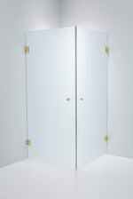 Duschhörna Duschbyggarna Twin Design, 800x800 mm, Guld, Isglas 6 mm