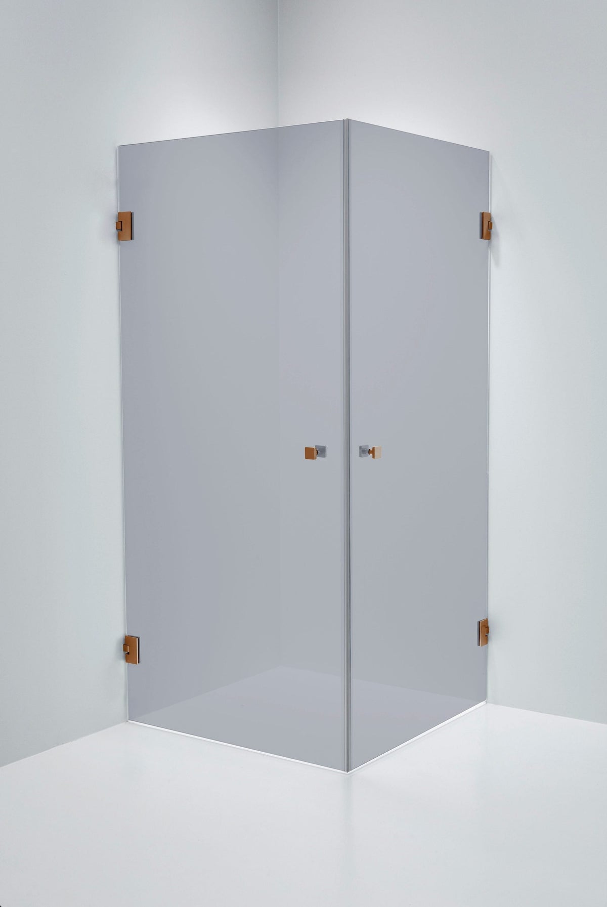 Duschhörna Duschbyggarna Twin Design, 800x800 mm, Koppar, Gråtonat 6 mm