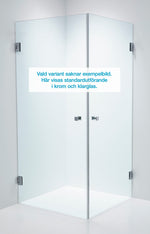 Duschhörna Duschbyggarna Twin Design måttbeställd, Krom, Blåtonat, 8 mm