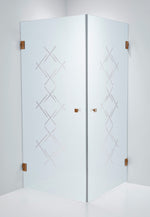 Duschhörna Duschbyggarna Twin Diamond, 1000x1000 mm, Koppar, Isglas Diamond 6 mm
