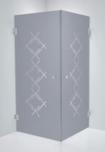Duschhörna Duschbyggarna Twin Diamond, 1000x1000 mm, Rostfri look, Isglas Grått Diamond 6 mm
