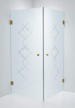 Duschhörna Duschbyggarna Twin Diamond, 800x800 mm, Brons, Isglas Diamond 6 mm