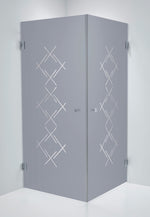 Duschhörna Duschbyggarna Twin Diamond, 800x800 mm, Krom, Isglas Grått Diamond 6 mm