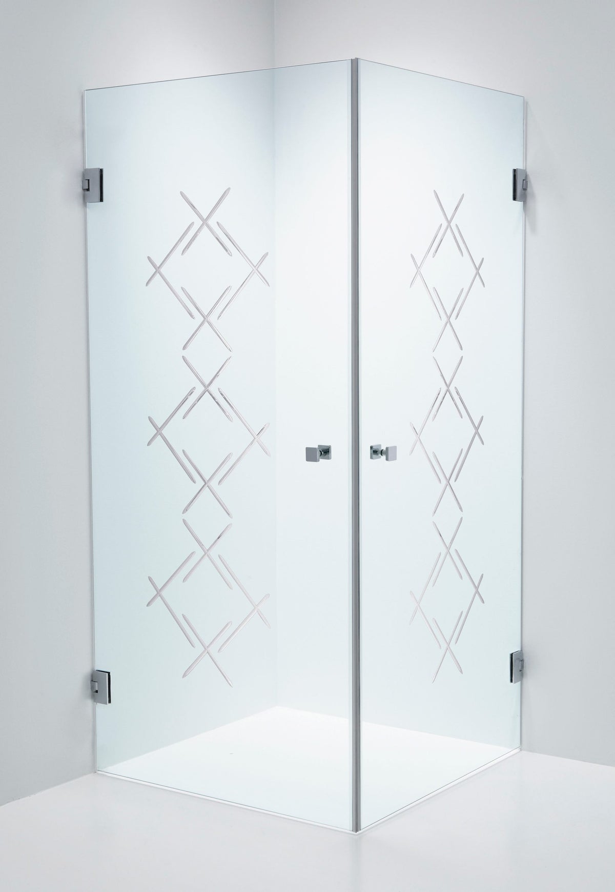 Duschhörna Duschbyggarna Twin Diamond, 800x800 mm, Krom, Klarglas Diamond 8 mm